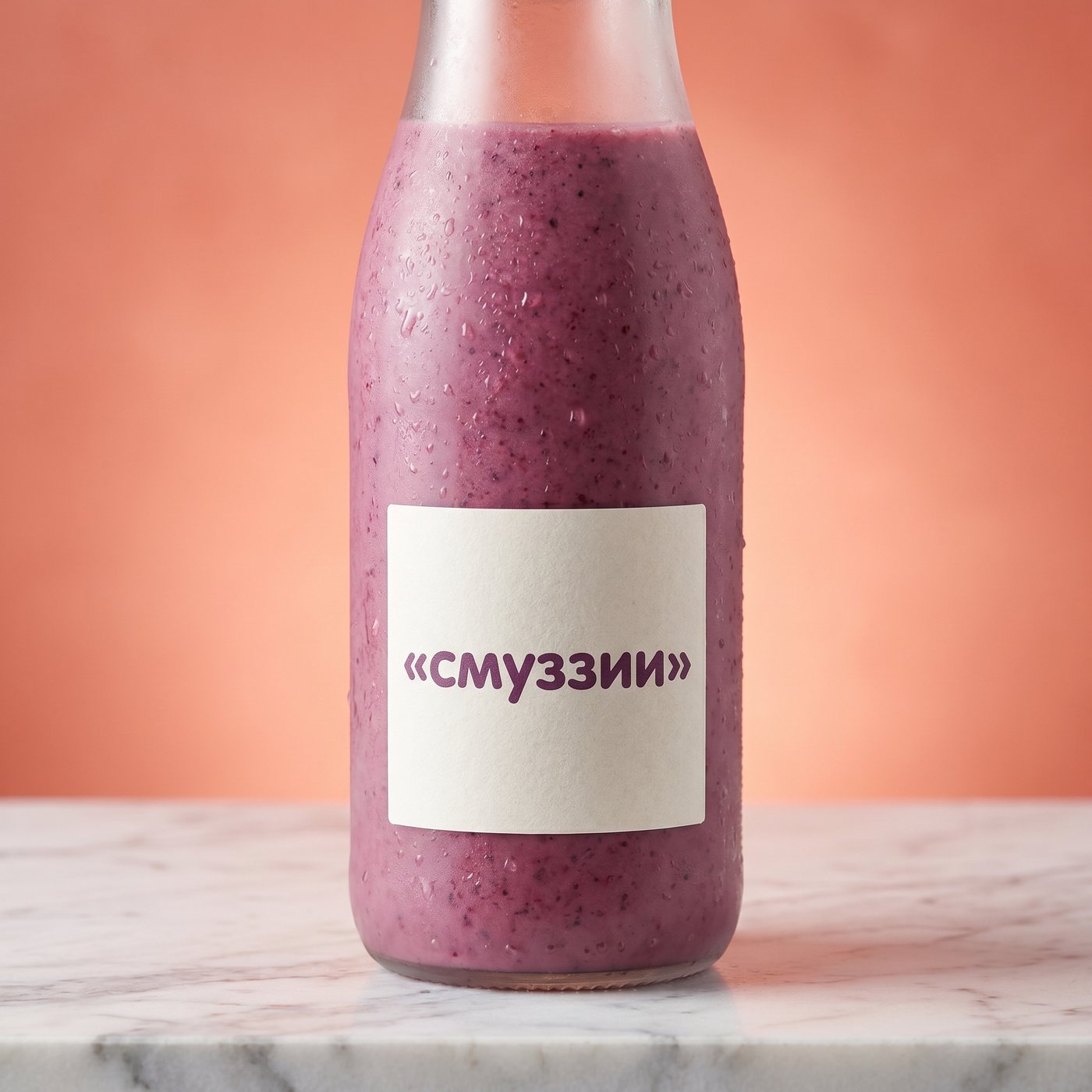 Бутылка с лейблом «смуззИИ»