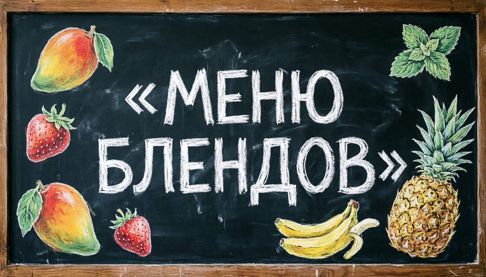 Меловая доска «МЕНЮ БЛЕНДОВ»
