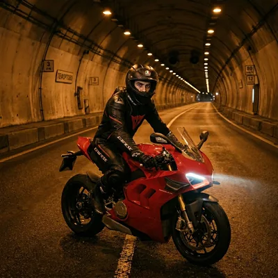 Он и Ducati тоннель