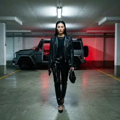 Она и Brabus в гараже