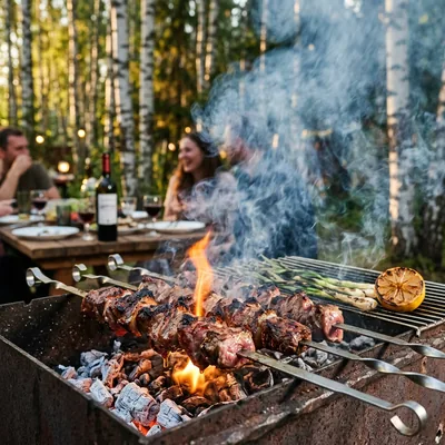 Шашлык в берёзовой роще