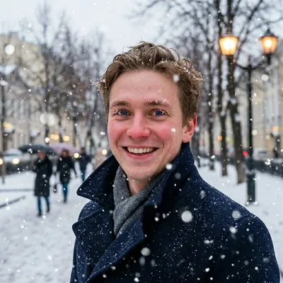 Зимний портрет первый снег